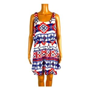 Xhilaration dress red white blue Santa Fe style